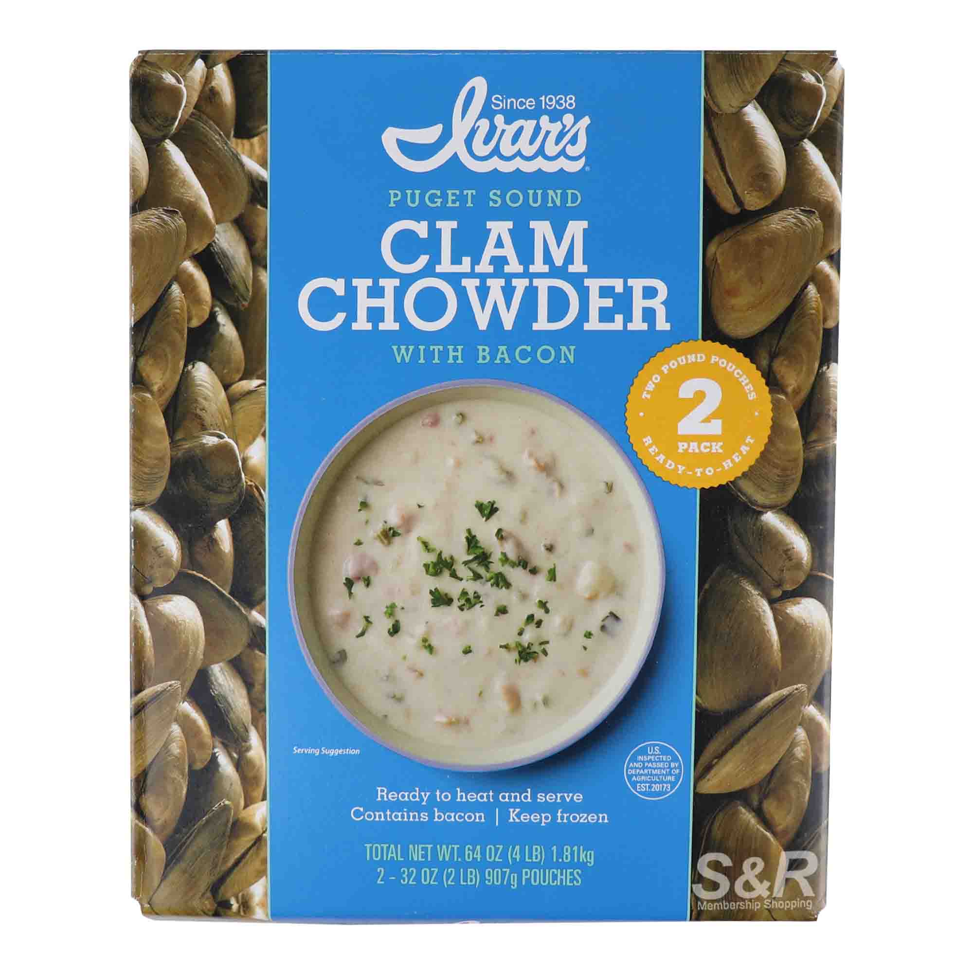 Ivar's Puget Sound Clam Chowder (907g x 2pcs) Ivar's Puget Sound Clam Chowder (907g x 2pcs)